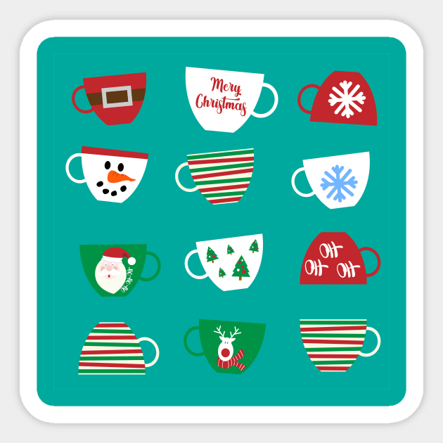 Christmas mugs Sticker by HarlinDesign